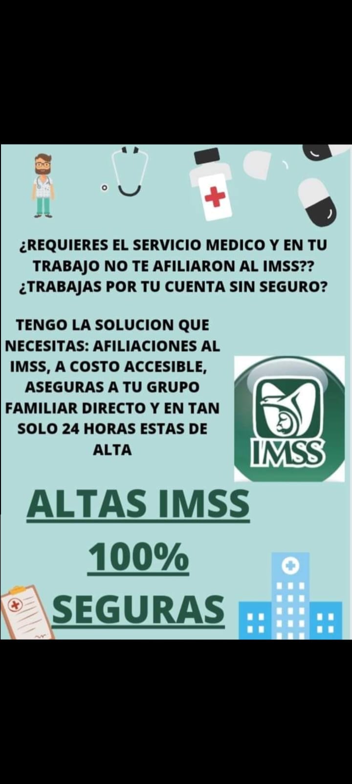 Información visual sobre altas IMSS